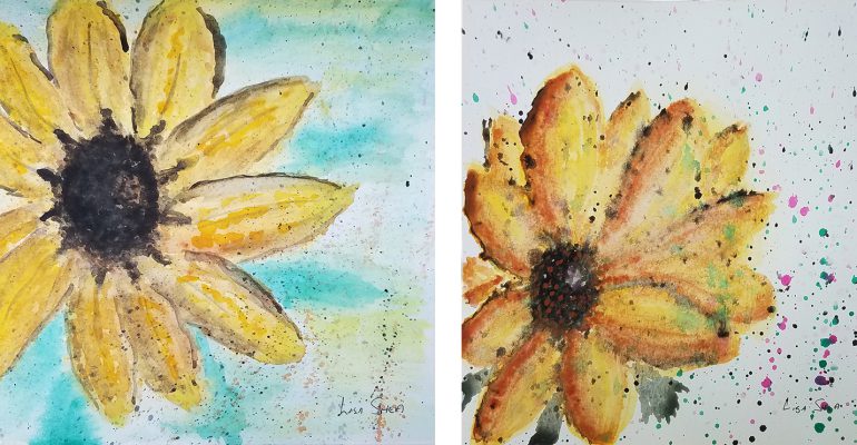 Sunflower Watercolors Lisa Shea