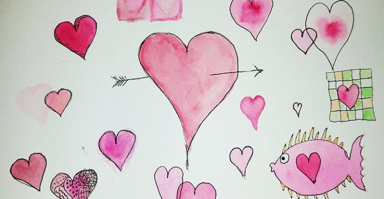 Lisa Shea Hearts Watercolor