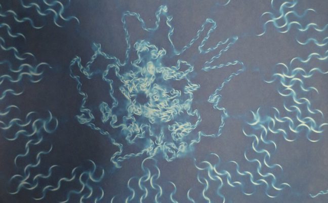 Abstract Blue Cyanotype Lisa Shea