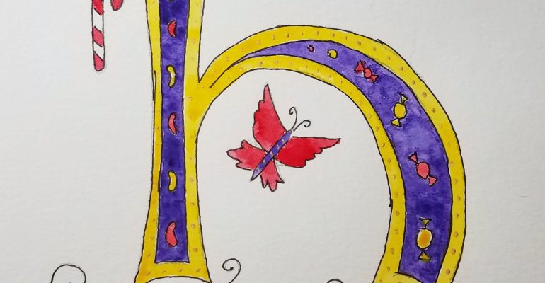 Lisa Shea Medieval Illuminated Watercolor Letter