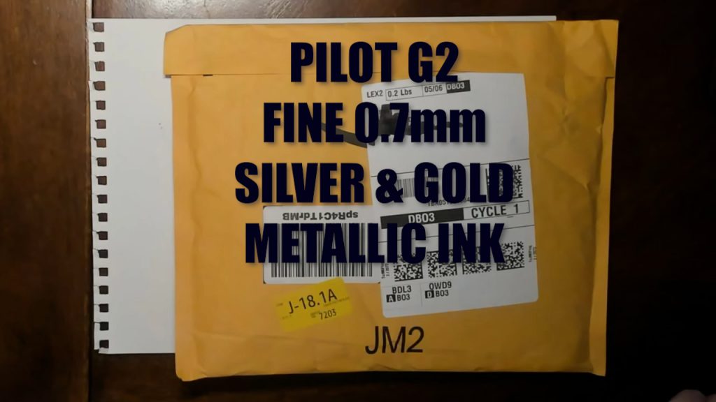 Pilot Gold and Silver Ink Gel Ballpoint Pens G2 Fine Point 0.7mm