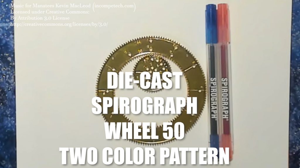 Red and Blue Two-Tone Pattern with Wheel 50 Spirograph Die-Cast Collector's Set