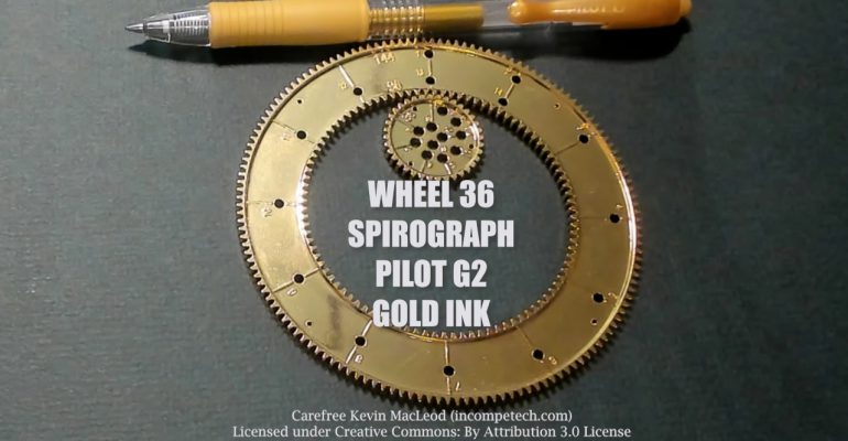 Spirograph Gold Ink Wheel 36 Shape Test