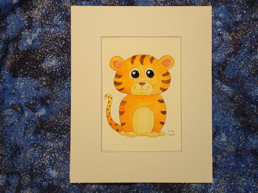 Year of the Tiger Original Unique Hand-Painted Watercolor Painting