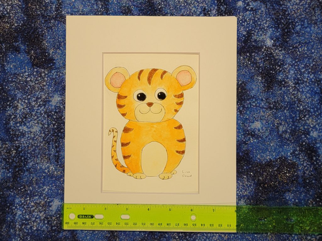 Year of the Tiger Original Unique Hand-Painted Watercolor Painting
